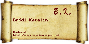 Bródi Katalin névjegykártya