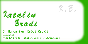 katalin brodi business card
